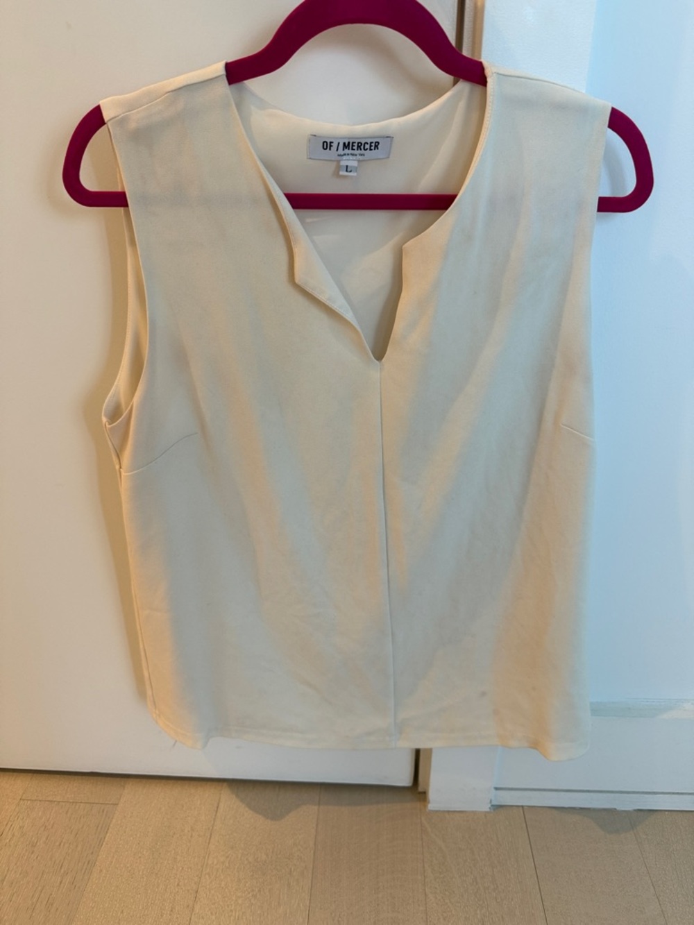 OF / Mercer Cream V-Neck Sleeveless Shell Top